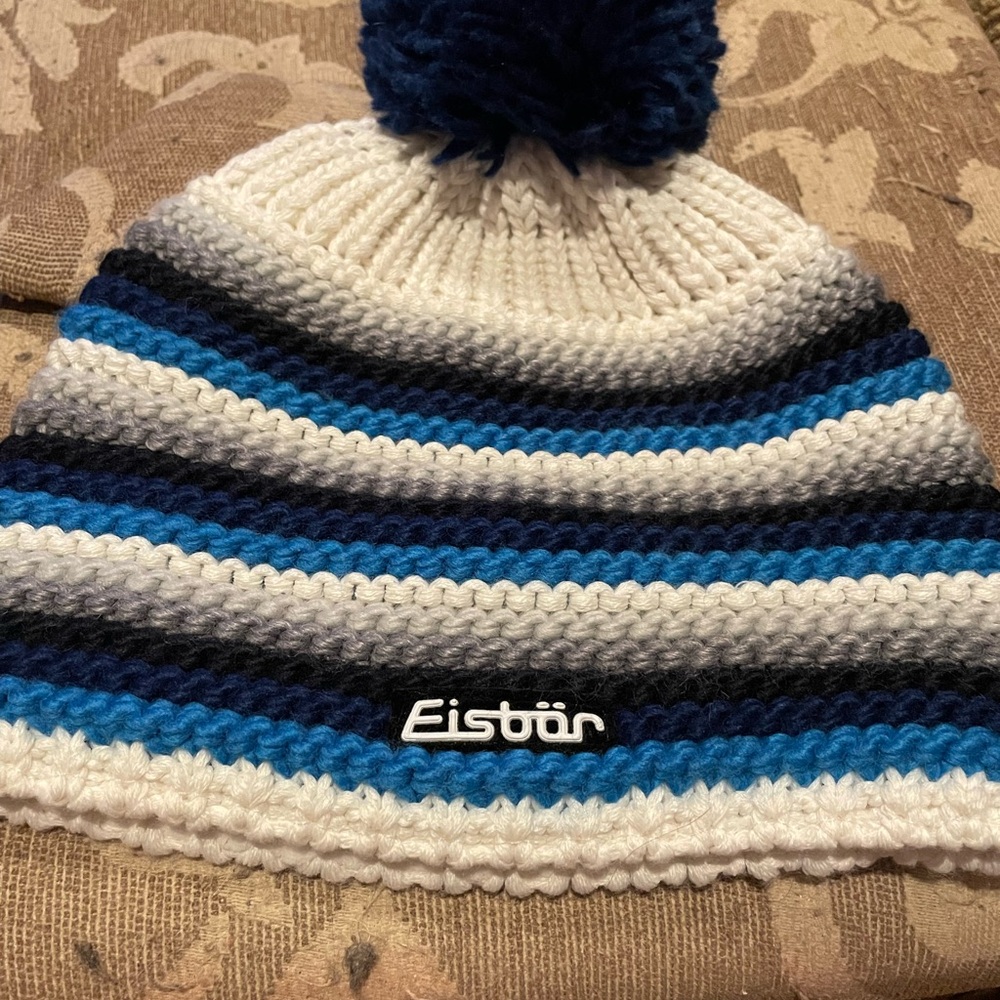 Eisbär Ski Toboggan in striped  Knit, Made  in Austria